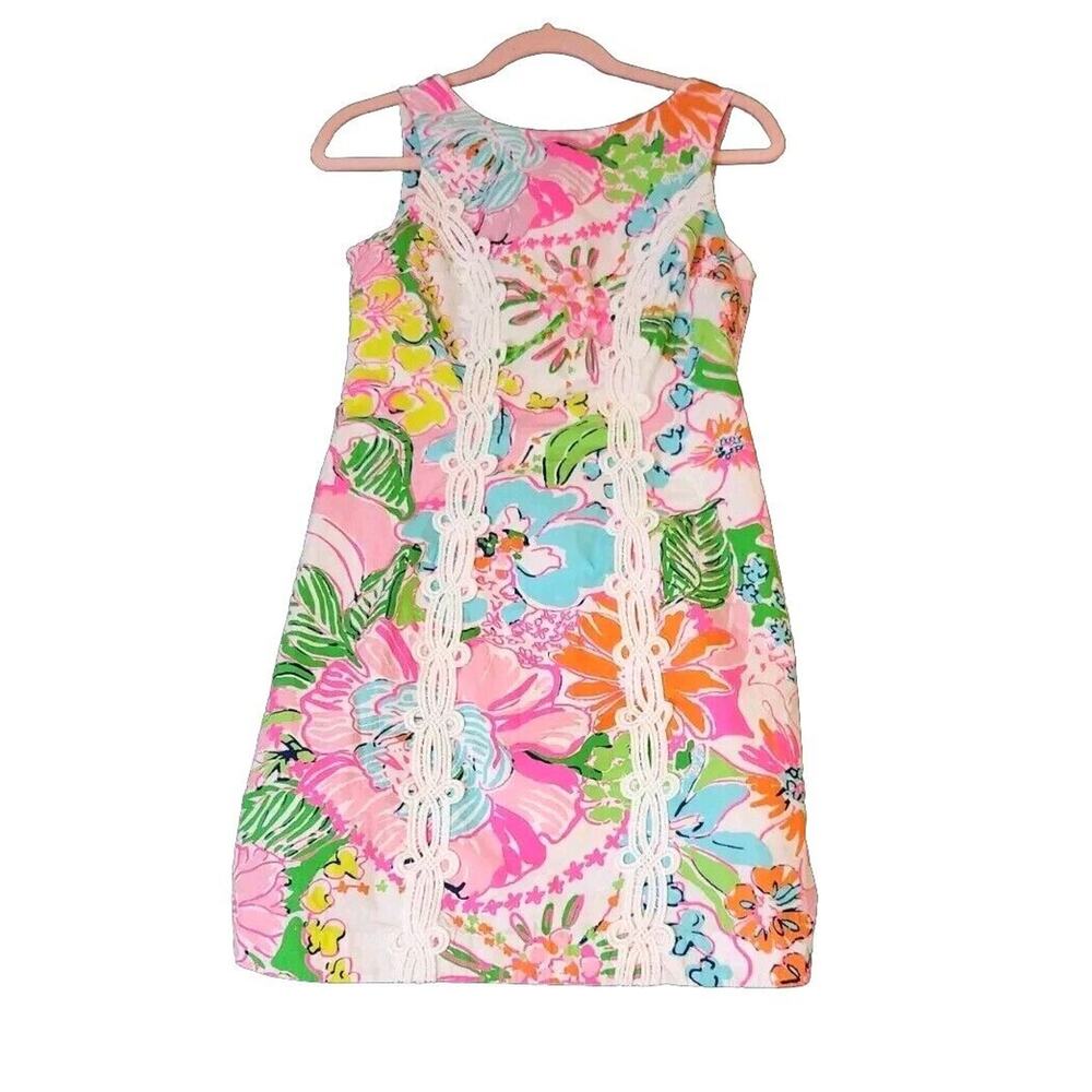 Lilly Pulitzer Nosey Posey Floral Shift Dress Sz 2 Lined 20th Anniversary Target
